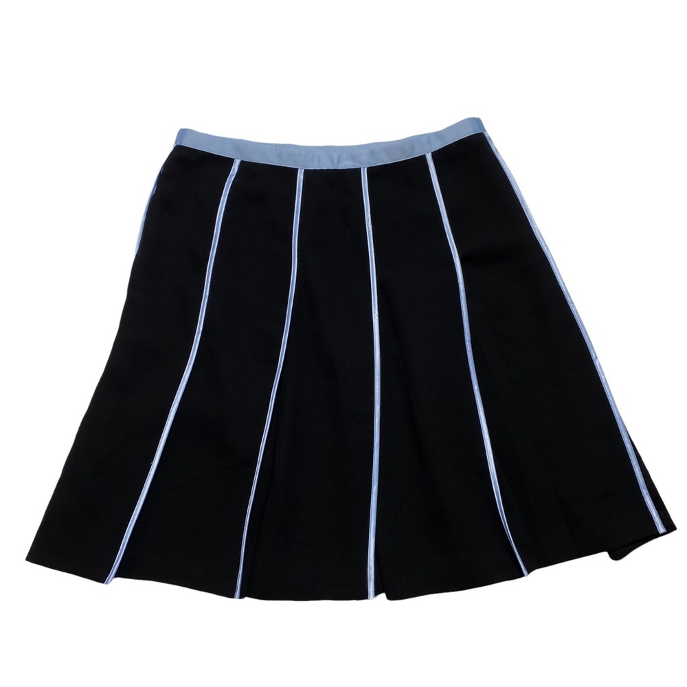 INC International Concepts Grosgrain Ribbon Trimmed Pleated Skirt Side Zip Sz 12